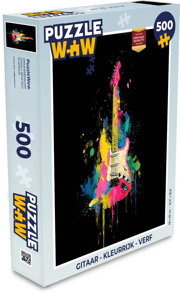 PuzzleWow Gitaar Kleurrijk Legpuzzel 500 Stuks - MPN 8721406857921