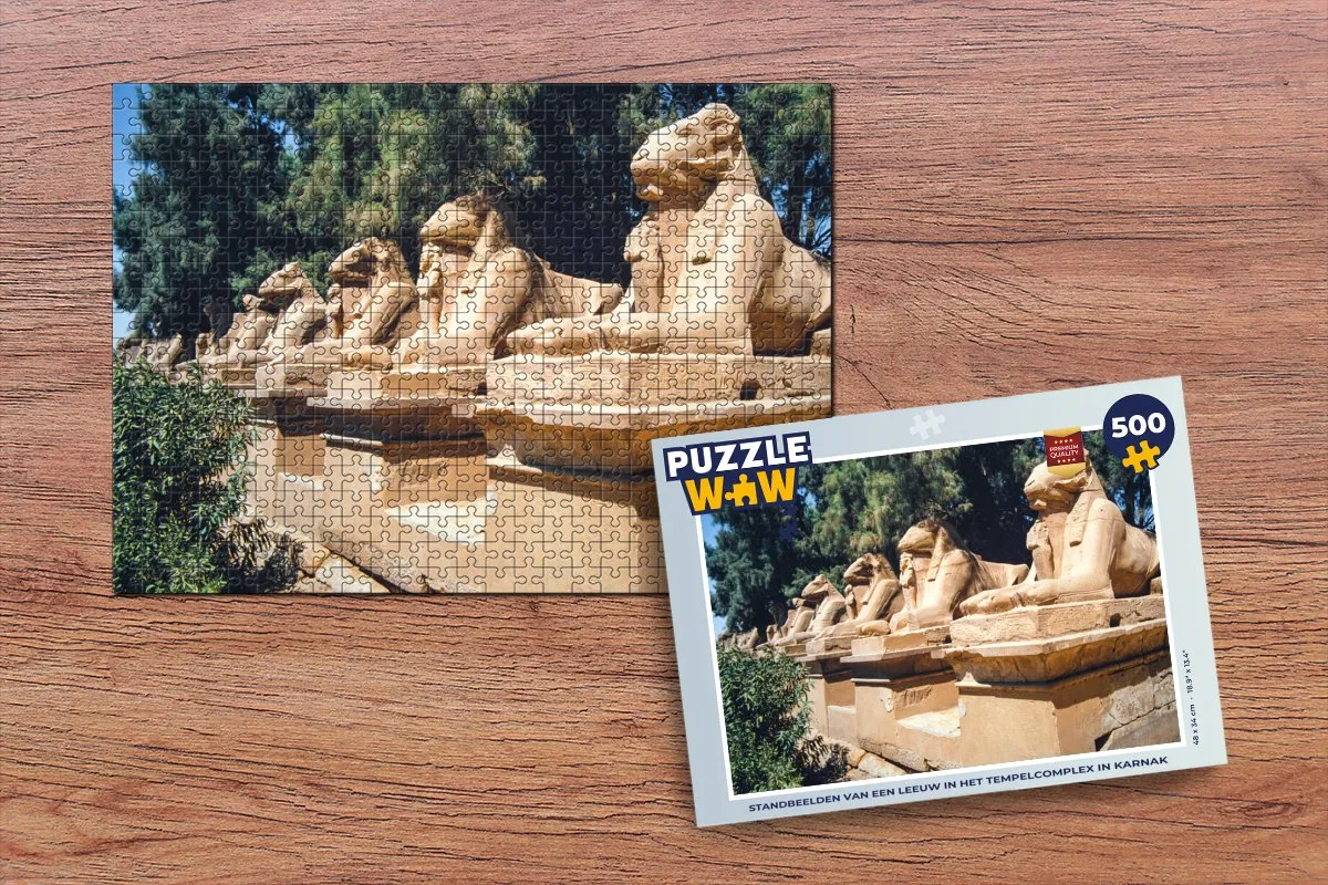 PuzzleWow Legpuzzel Standbeelden Karnak 500 Stuks - Multicolor