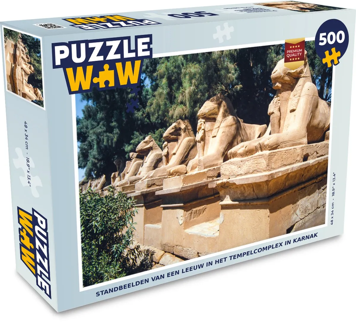 PuzzleWow Legpuzzel Standbeelden Karnak 500 Stuks - Multicolor