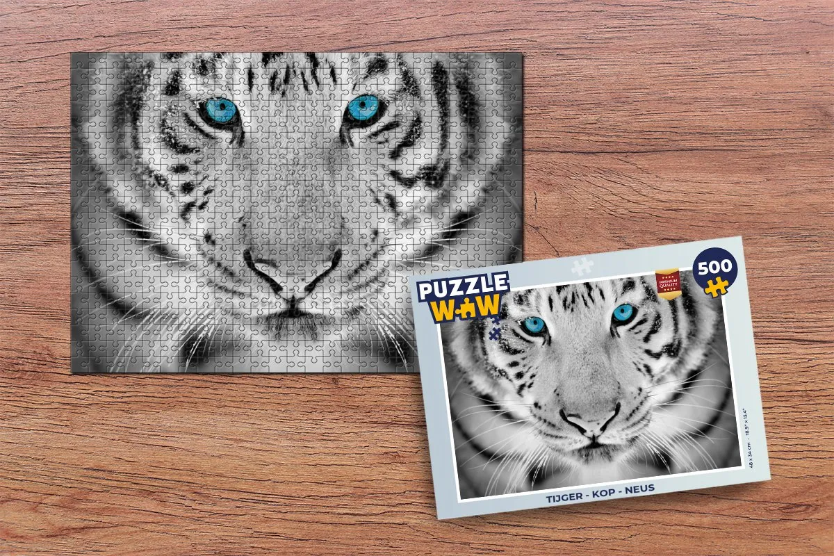 PuzzleWow Tijger Kop Neus Legpuzzel 500 Stuks - Multicolor