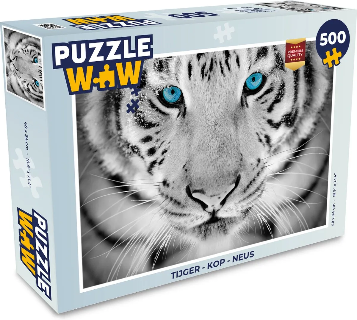 PuzzleWow Tijger Kop Neus Legpuzzel 500 Stuks - Multicolor