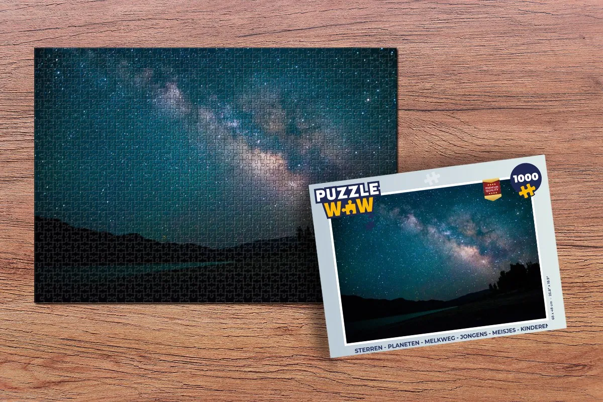 PuzzleWow Legpuzzel 1000 Stuks - Sterren Planeten Melkweg - Multicolor
