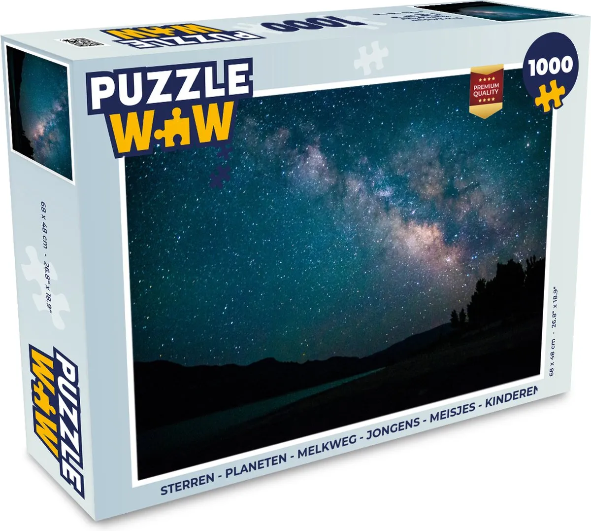 PuzzleWow Legpuzzel 1000 Stuks - Sterren Planeten Melkweg - Multicolor