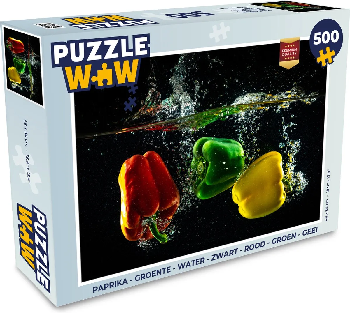 PuzzleWow Paprika Groente Legpuzzel 500 Stuks - Multicolor
