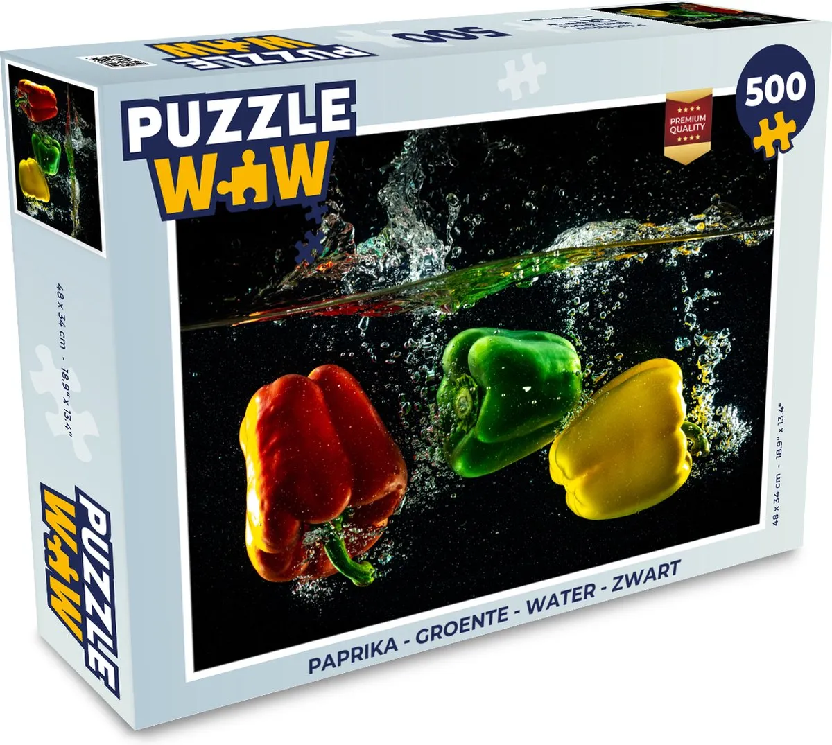 PuzzleWow Paprika Groente Legpuzzel 500 Stuks - Multicolor