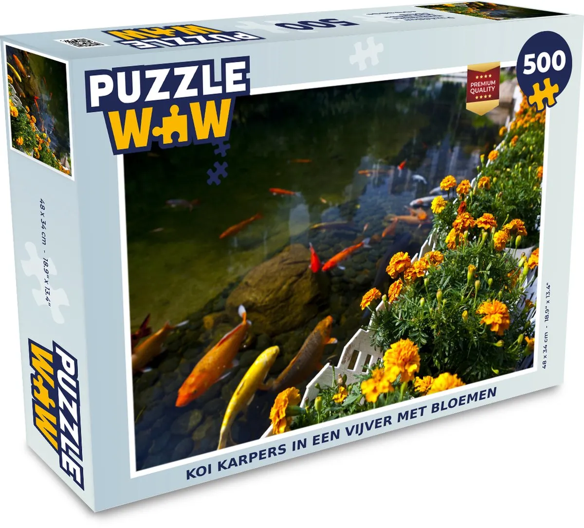 PuzzleWow Legpuzzel Koi Karpers in een Vijver 500 Stuks