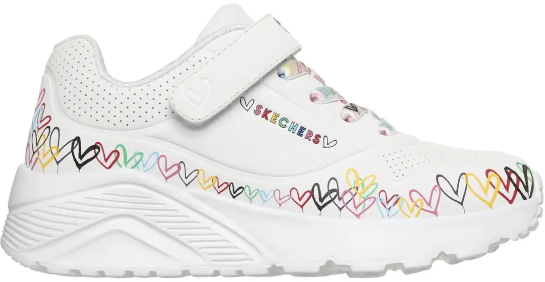 Skechers Uno Lite Meisjes Sneakers 31 - Wit/Multi - afbeelding 3 van 6