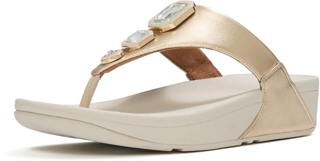 FitFlop Lulu Metallic Bold Crystals Teenslippers GOUD