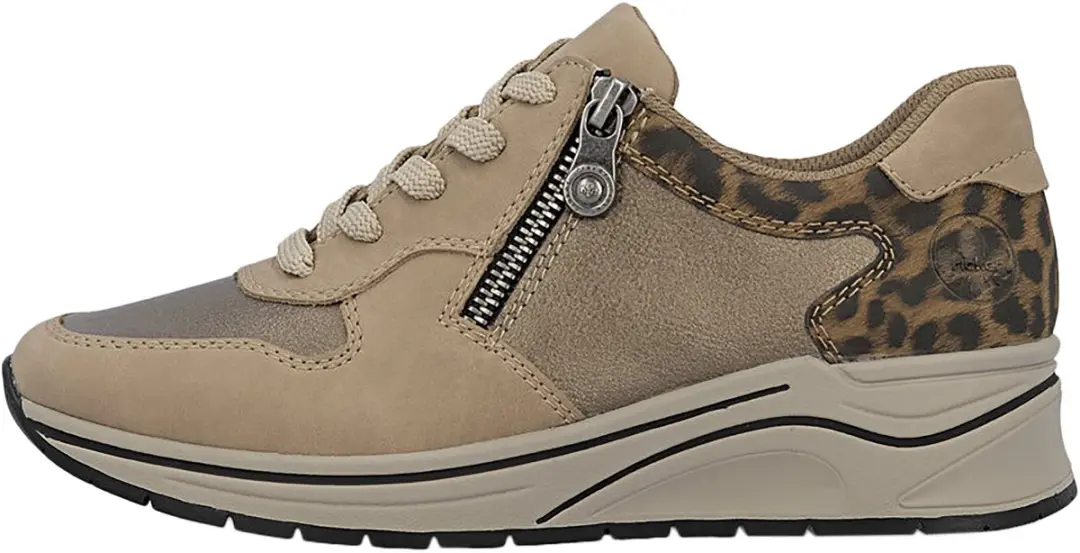 Rieker art N9503-20 sneaker zand dames veter/rits H leest maat 37