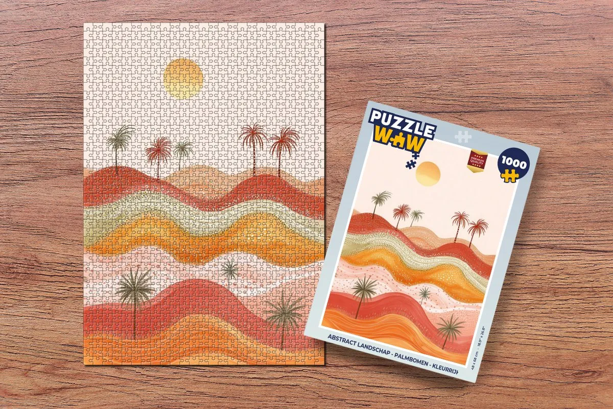 PuzzleWow Abstract Landschap Puzzel 1000 Stuks - Kleurrijk