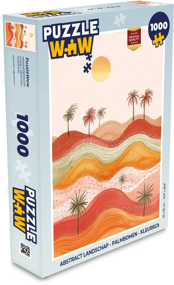 PuzzleWow Abstract Landschap Puzzel 1000 Stuks - Kleurrijk