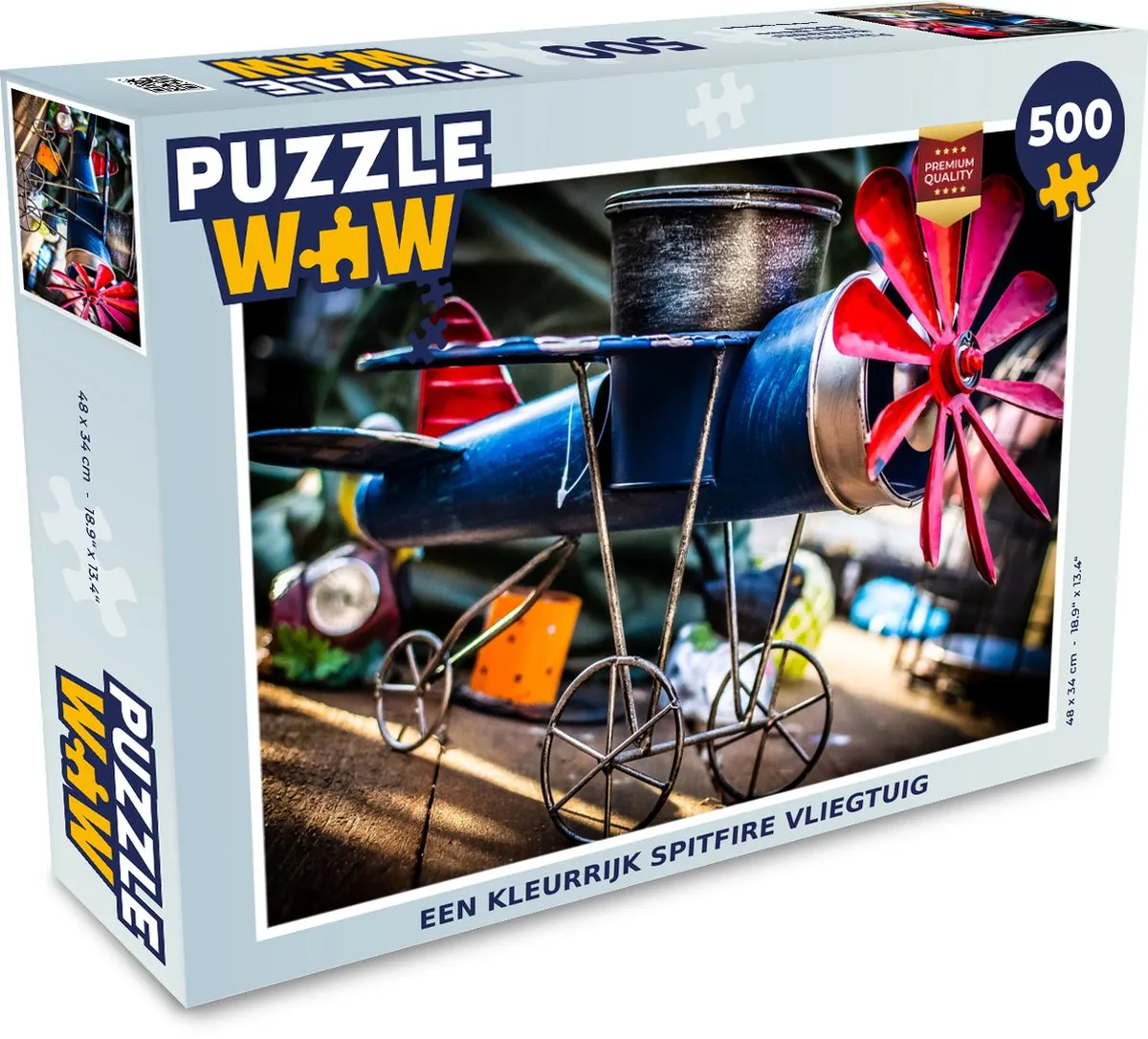 PuzzleWow Spitfire Vliegtuig Legpuzzel 500 Stuks - Multicolor