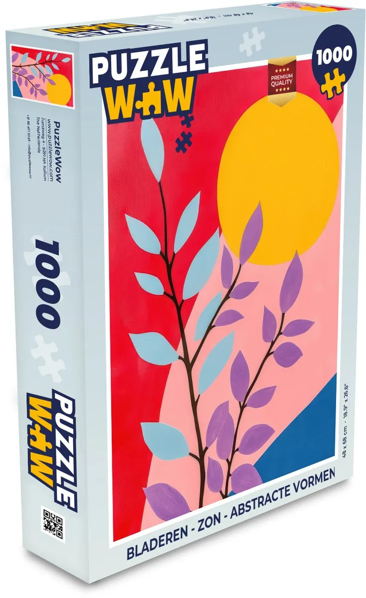 PuzzleWow 500 Stuks Puzzle Bladeren - Zon - Abstracte Vormen