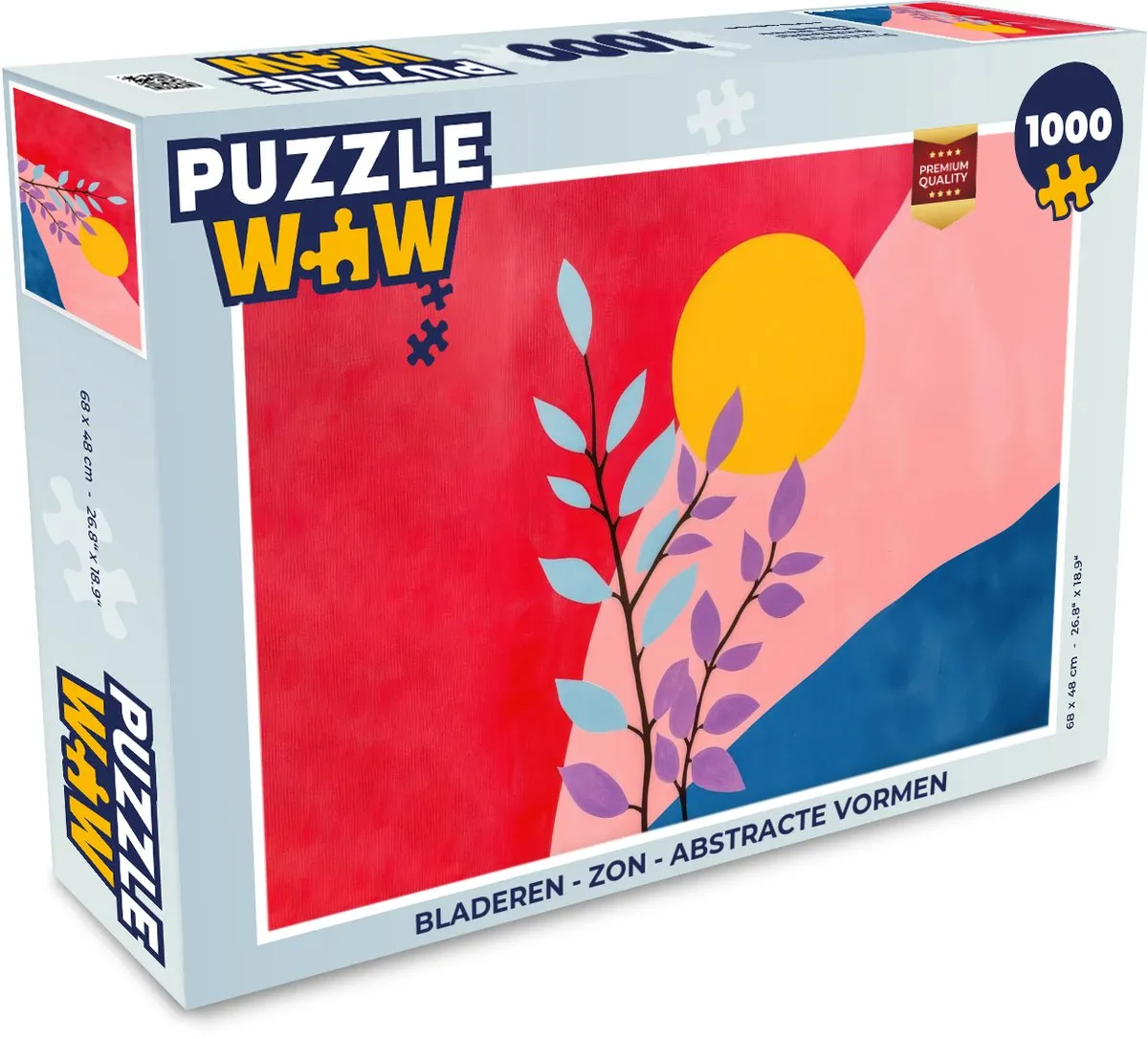 PuzzleWow 500 Stuks Puzzle Bladeren - Zon - Abstracte Vormen
