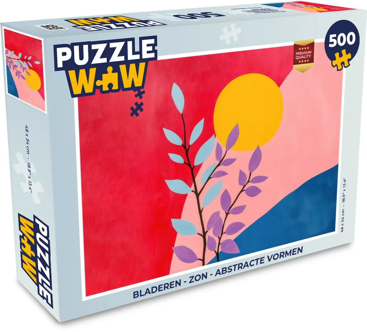 PuzzleWow 500 Stuks Puzzle Bladeren - Zon - Abstracte Vormen