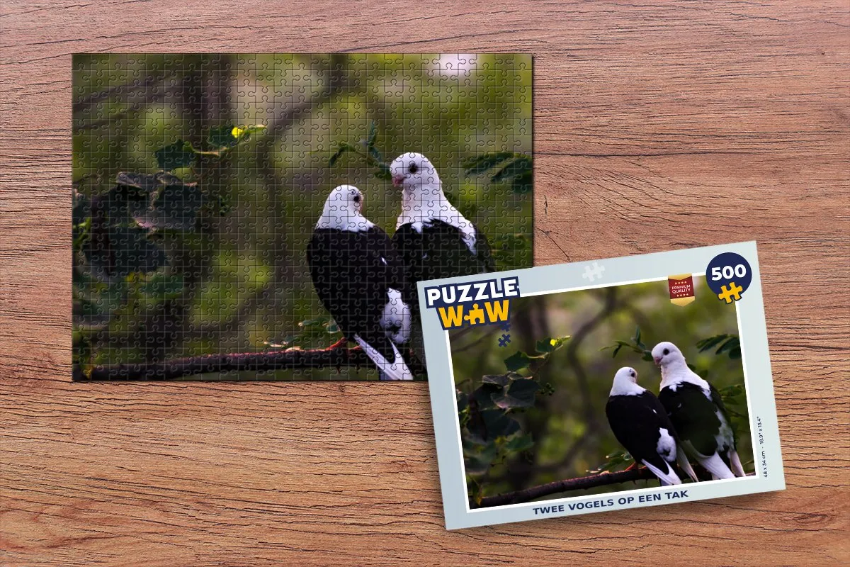 PuzzleWow Vogels Tak Bladeren Legpuzzel 500 Stuks - Multicolor
