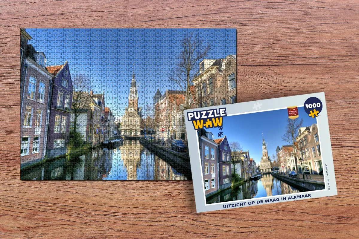 PuzzleWow Puzzel Alkmaar - Grachtuitzicht 1000 Stuks - Multicolor