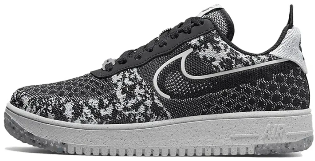 Nike Air Force 1 Low Crater Flyknit Black White Melange