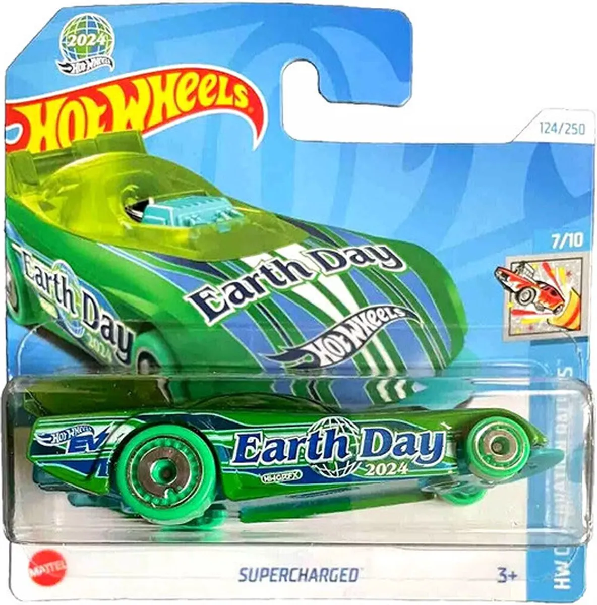 Hot Wheels Supercharged Earth Day 2024 124/250 1:64 Groene Celebration Racer