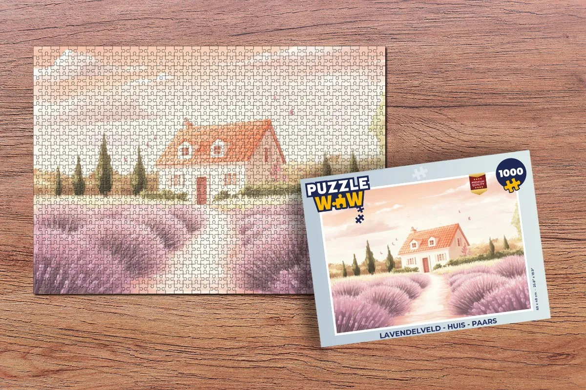 PuzzleWow Lavendelveld Legpuzzel 1000 Stuks - Paars