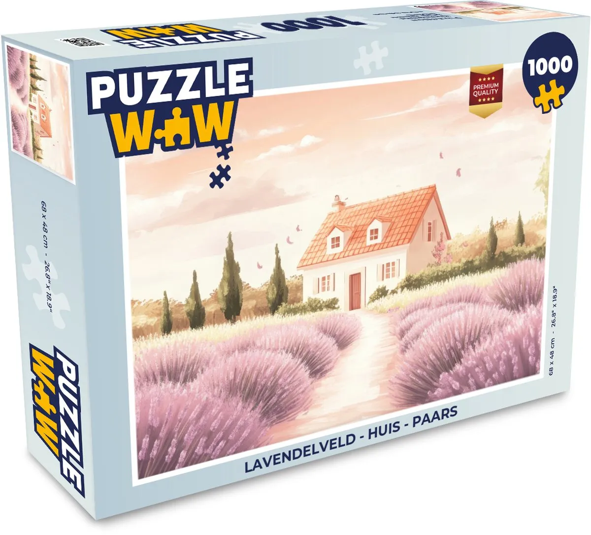 PuzzleWow Lavendelveld Legpuzzel 1000 Stuks - Paars