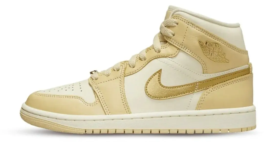 Jordan 1 Mid SE Pale Vanilla Metallic Gold (Women's)
