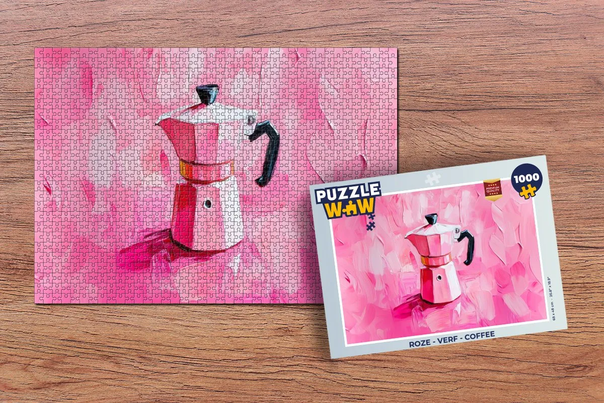 PuzzleWow Koffie Roze Legpuzzel 1000 Stuks - MPN 8721375312254