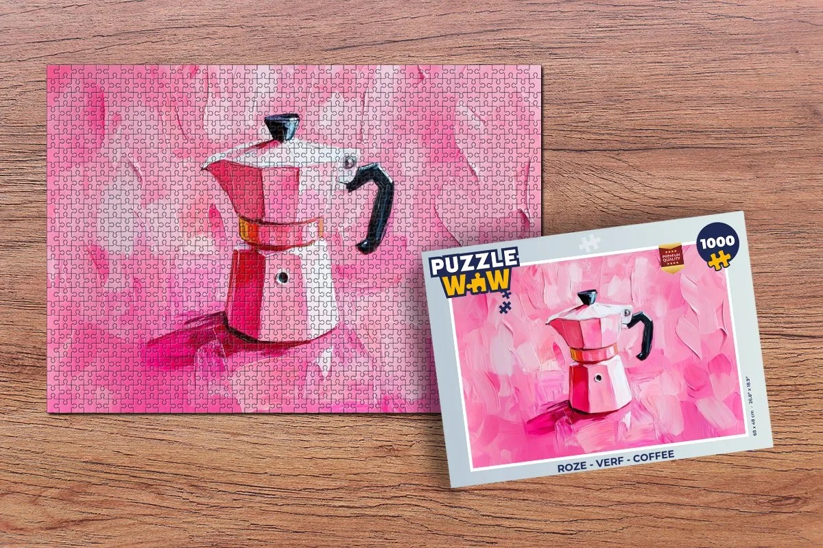 PuzzleWow Koffie Roze Legpuzzel 1000 Stuks - MPN 8721375312254