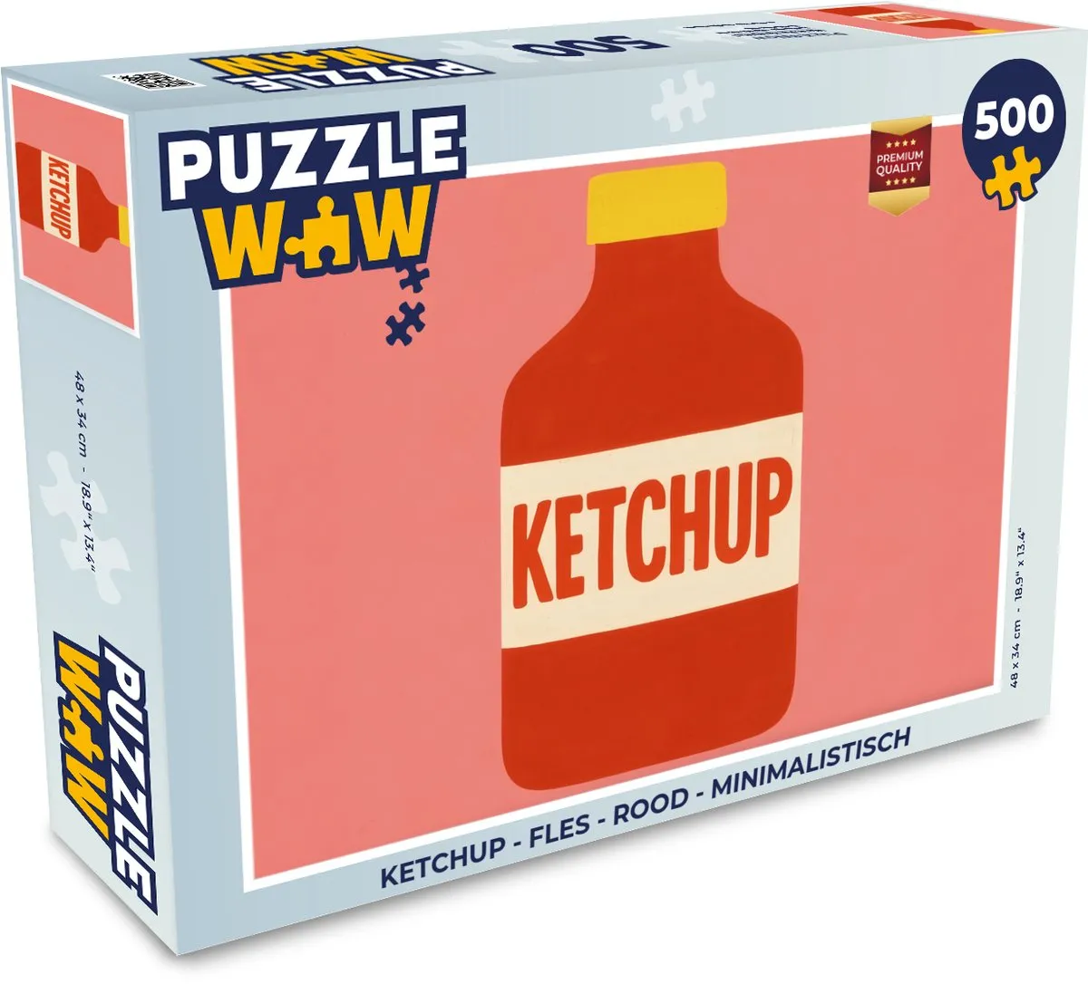 PuzzleWow Ketchup Fles Legpuzzel 500 Stuks - Rood