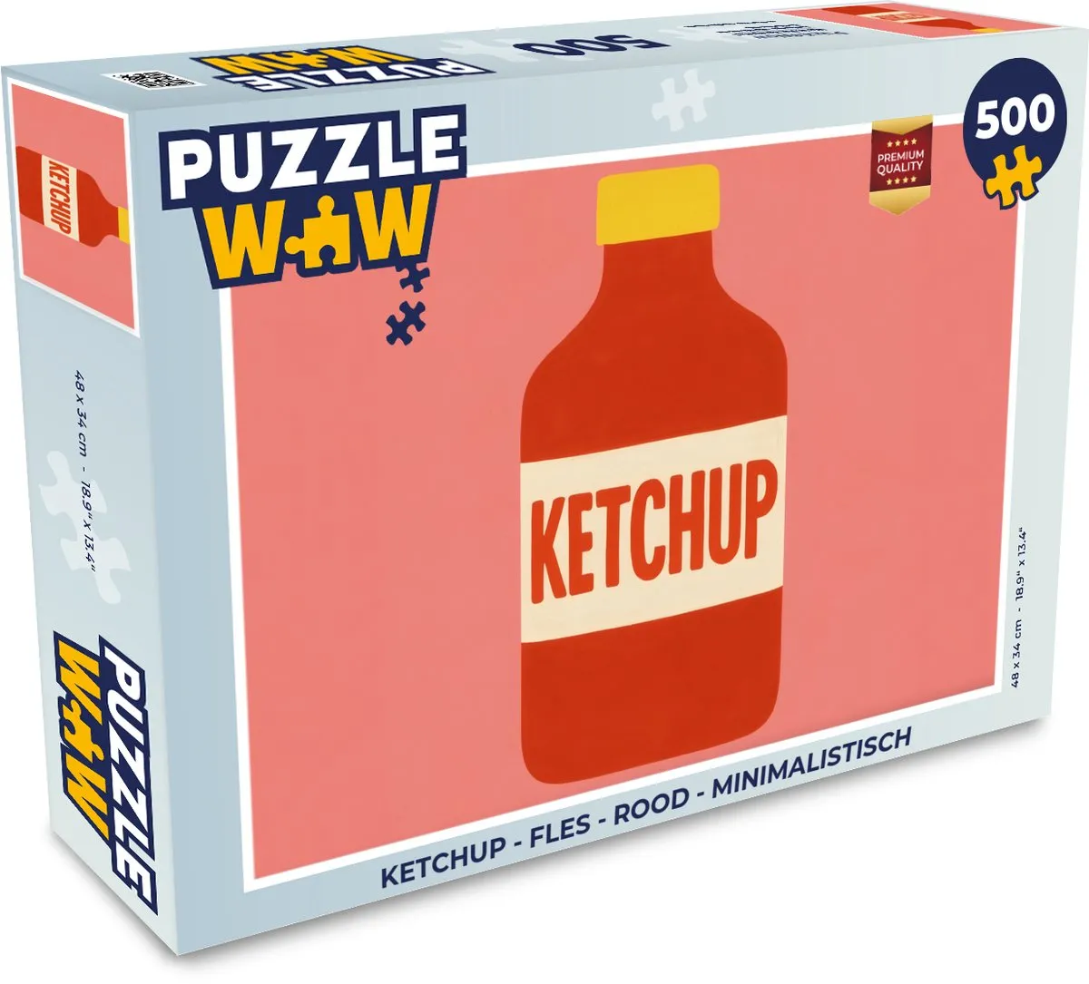 PuzzleWow Ketchup Fles Legpuzzel 500 Stuks - Rood