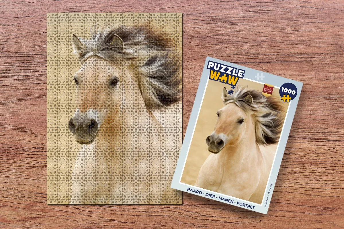PuzzleWow Paarden Portret Legpuzzel 1000 Stuks - Multicolor