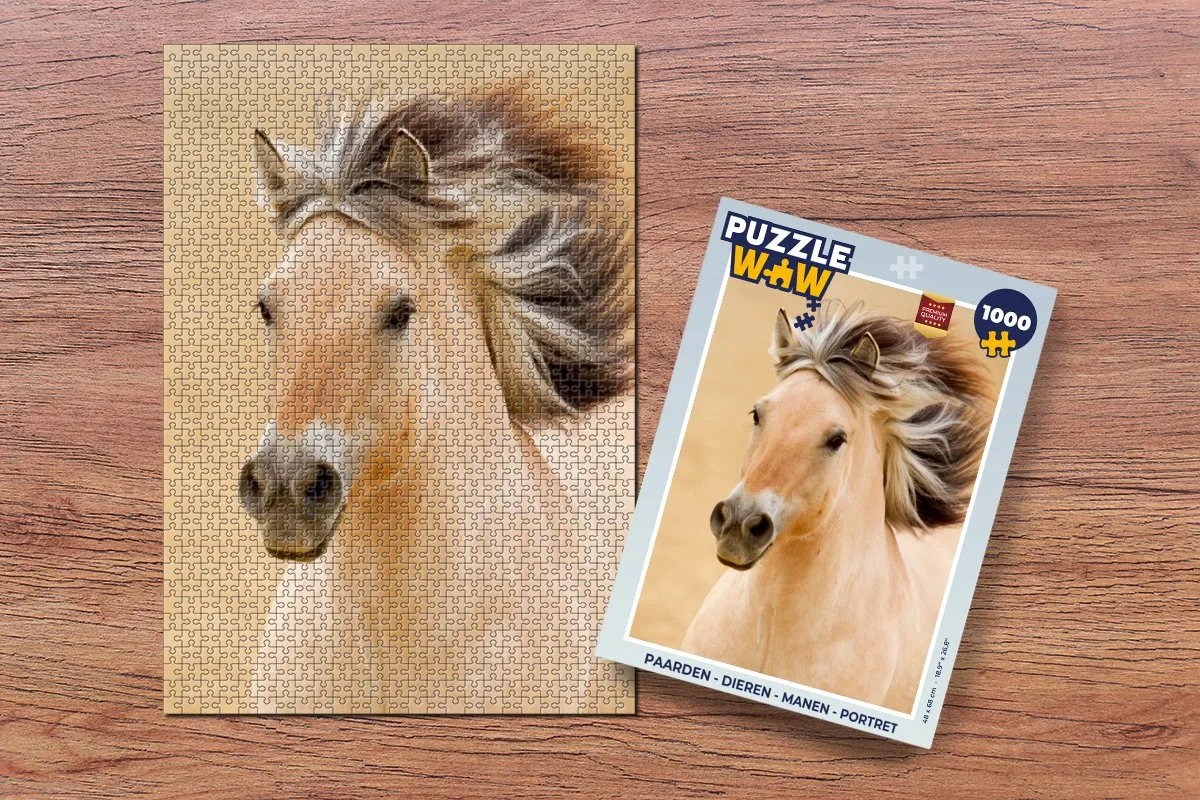 PuzzleWow Paarden Portret Legpuzzel 1000 Stuks - Multicolor