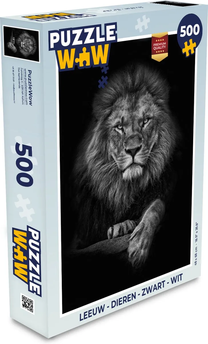 PuzzleWow Leeuw Dieren Puzzel 500 Stuks - Multicolor
