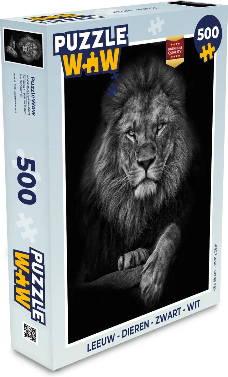 PuzzleWow Leeuw Dieren Puzzel 500 Stuks - Multicolor
