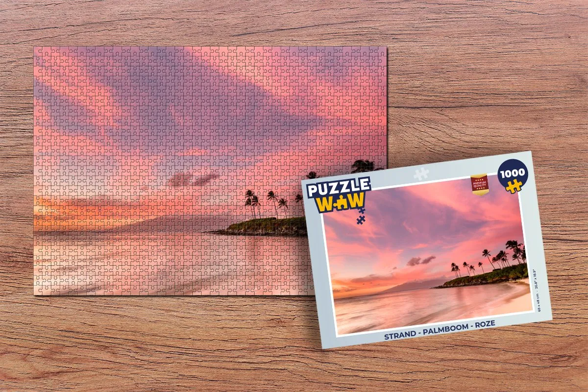 PuzzleWow Strand Palmboom Legpuzzel 1000 Stuks - Multicolor