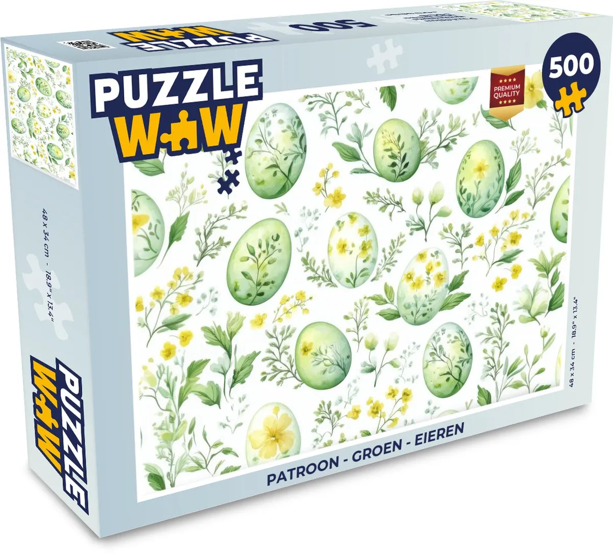 PuzzleWow Pasen Groene Legpuzzel 500 Stuks - 8721172701053
