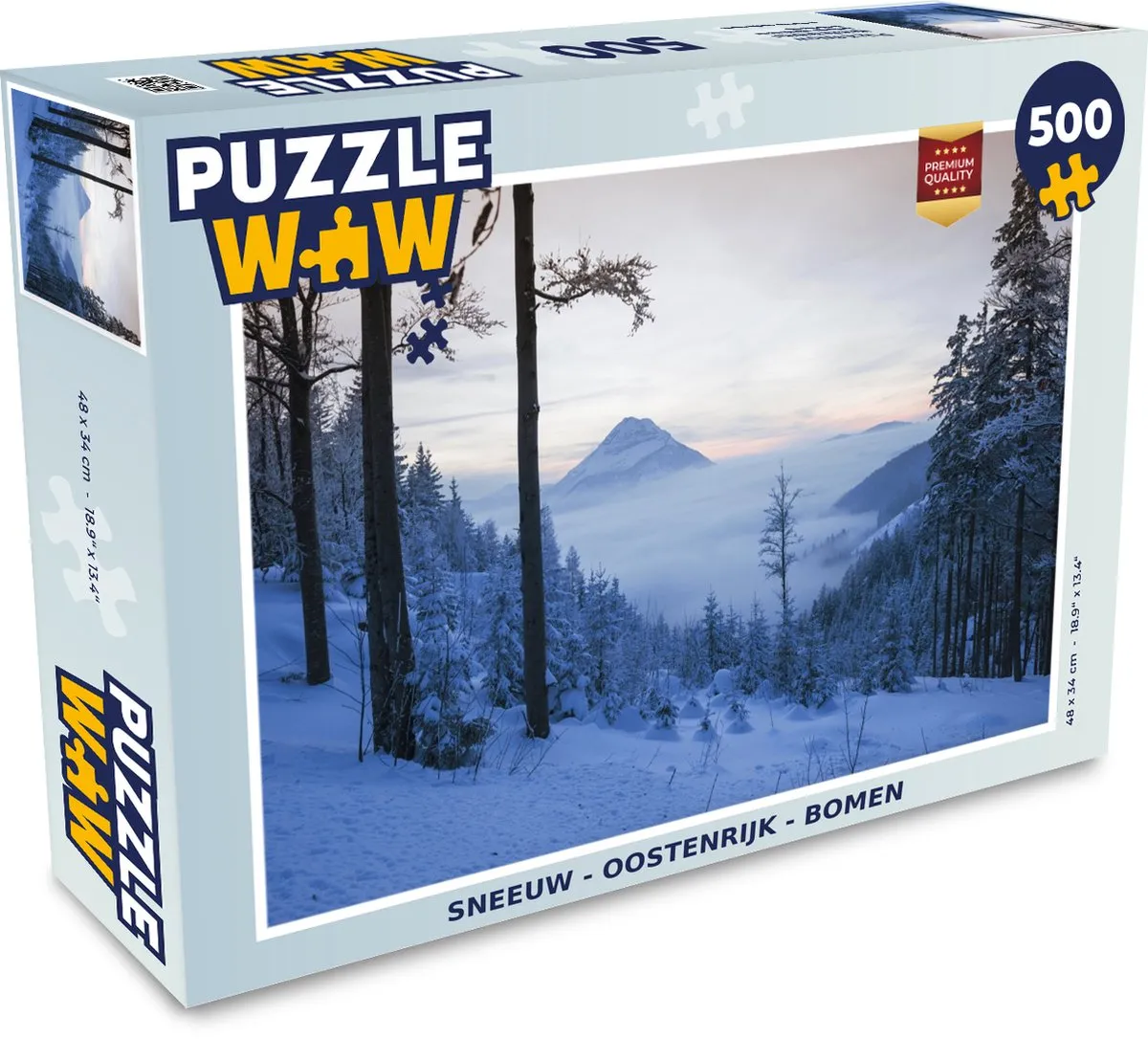PuzzleWow Sneeuw Oostenrijk Bomen Legpuzzel 500 Stuks - Multicolor