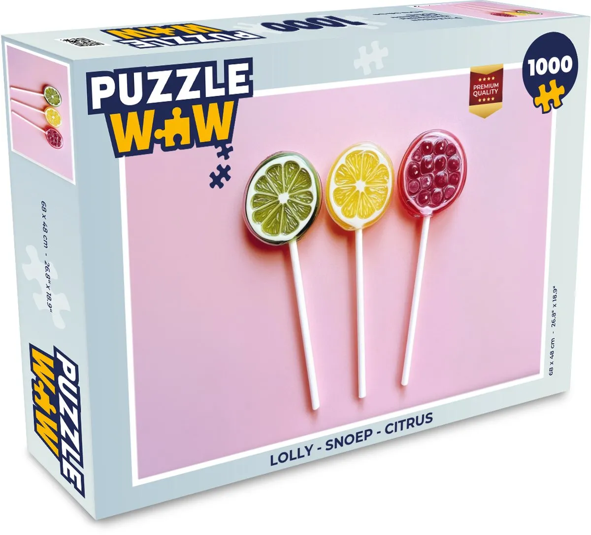 PuzzleWow Lolly Legpuzzel 1000 Stuks - Roze