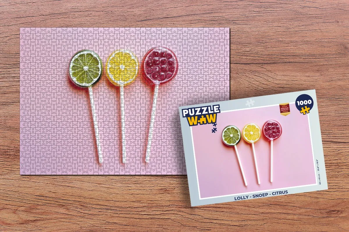PuzzleWow Lolly Legpuzzel 1000 Stuks - Roze