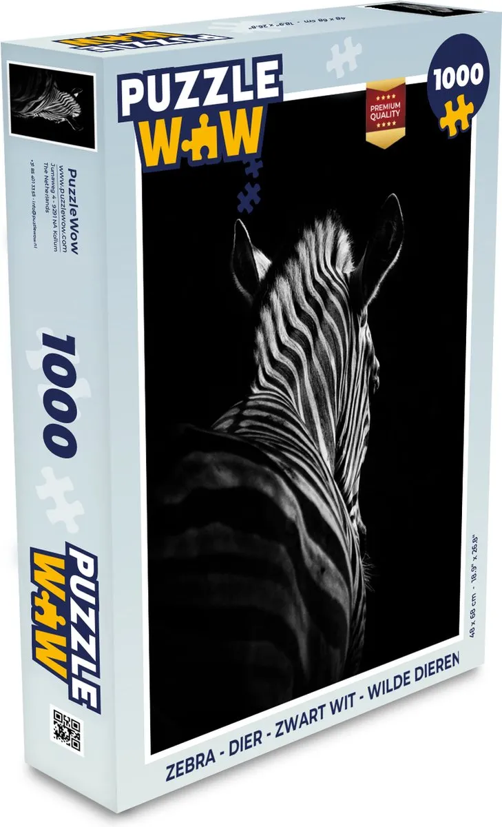 PuzzleWow Zebra Legpuzzel 1000 Stuks - Multicolor
