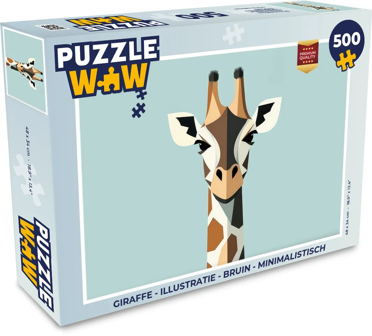 PuzzleWow Giraffe Illustratie Legpuzzel 500 Stuks