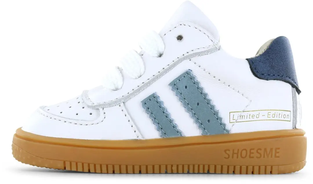 Shoesme Sneakers Kinderen Wit-Blauw - Leer - Maat 21