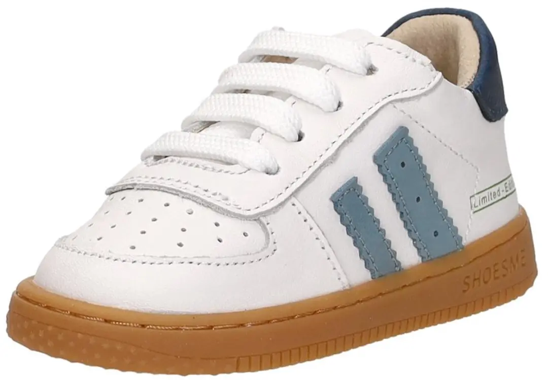 Shoesme Sneakers Kinderen Wit-Blauw - Leer - Maat 21