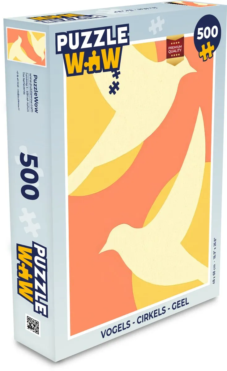 PuzzleWow Vogels Cirkels Legpuzzel 500 Stuks