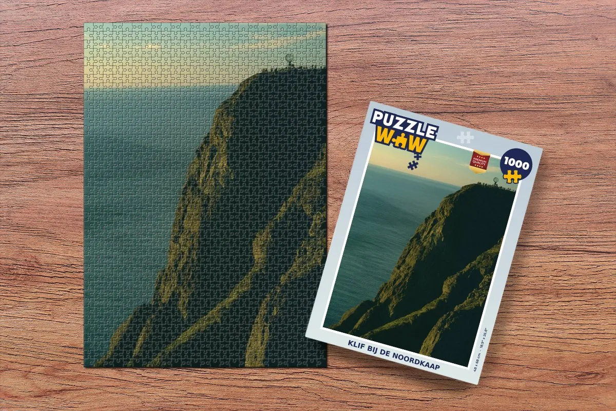 PuzzleWow Legpuzzel Klif bij de Noordkaap 1000 Stuks - Multicolor