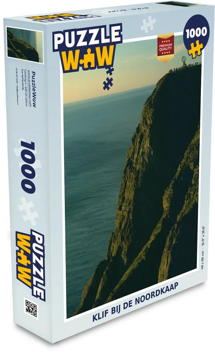 PuzzleWow Legpuzzel Klif bij de Noordkaap 1000 Stuks - Multicolor