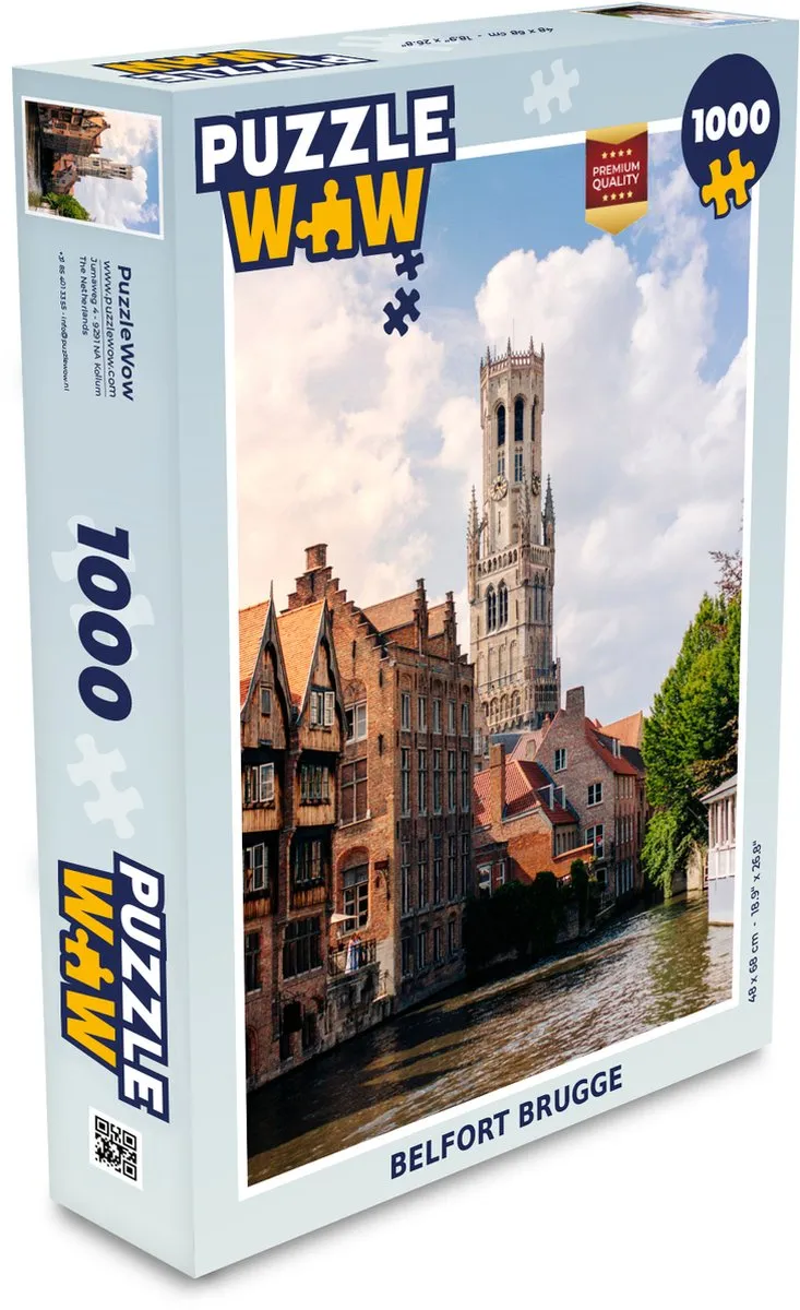PuzzleWow Belfort Brugge Legpuzzel 1000 Stuks - Multicolor