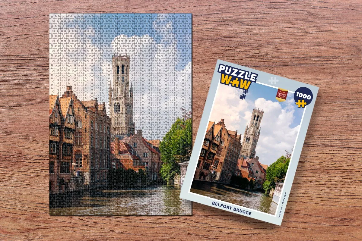 PuzzleWow Belfort Brugge Legpuzzel 1000 Stuks - Multicolor