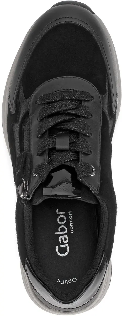Gabor Dames Sneakers 76.598 - 39 - Zwart