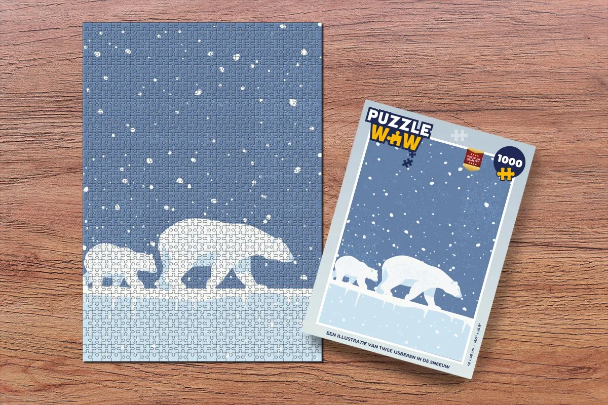 PuzzleWow Legpuzzel IJsberen 1000 Stuks - Multicolor